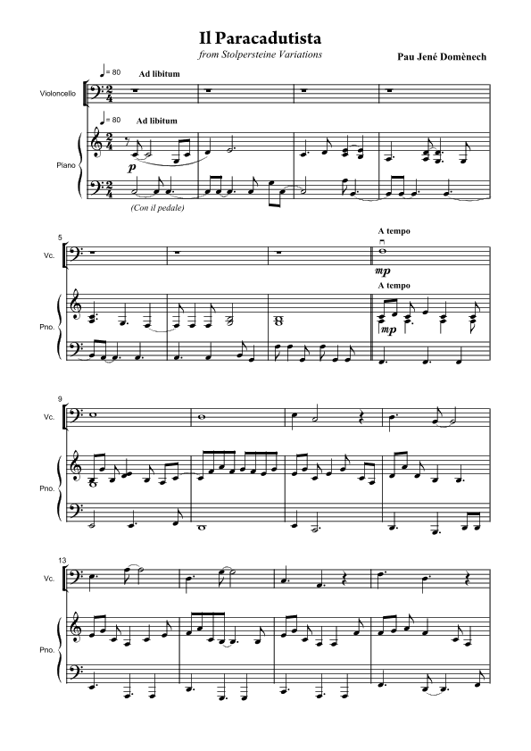 Il Paracadutista, Stolpersteine Variations