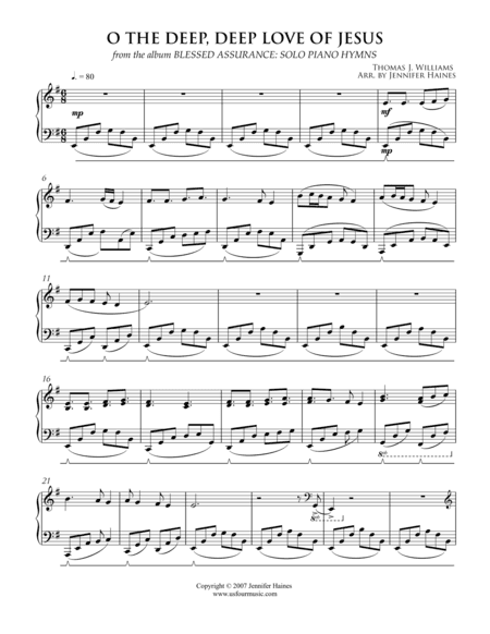 O The Deep, Deep Love Of Jesus (arr. Jennifer Haines)