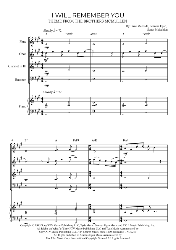 I Will Remember You (arr. Alex Nunes Rodrigues)