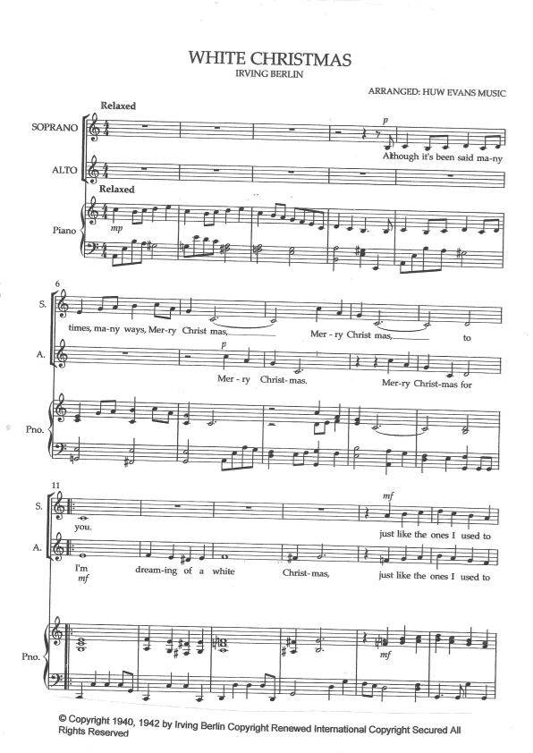 White Christmas (arr. HUW EVANS MUSIC)