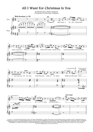 All I Want For Christmas Is You (arr. Henrique F Mangoni)