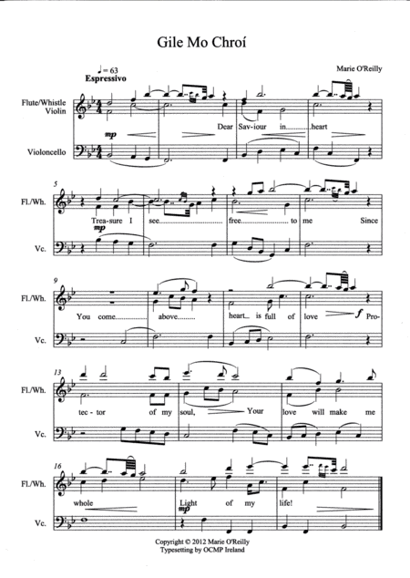Gile Mo Chroí Instrumental arrangement