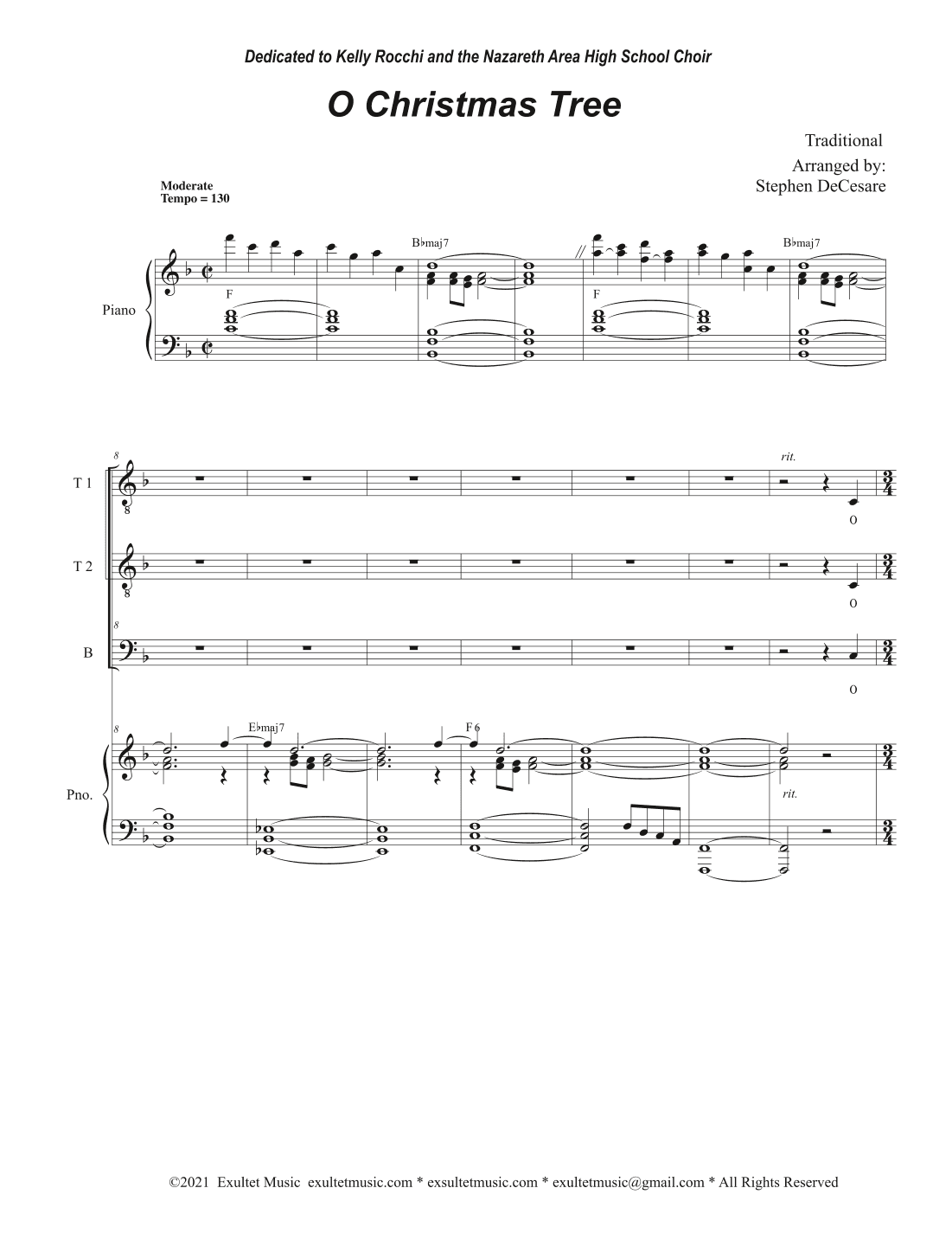 O Christmas Tree (Vocal Trio - (TTB) (arr. Stephen DeCesare)