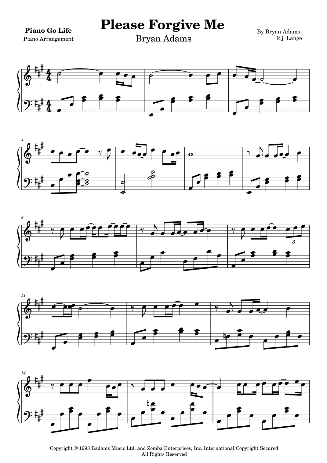 Please Forgive Me (arr. Piano Go Life)