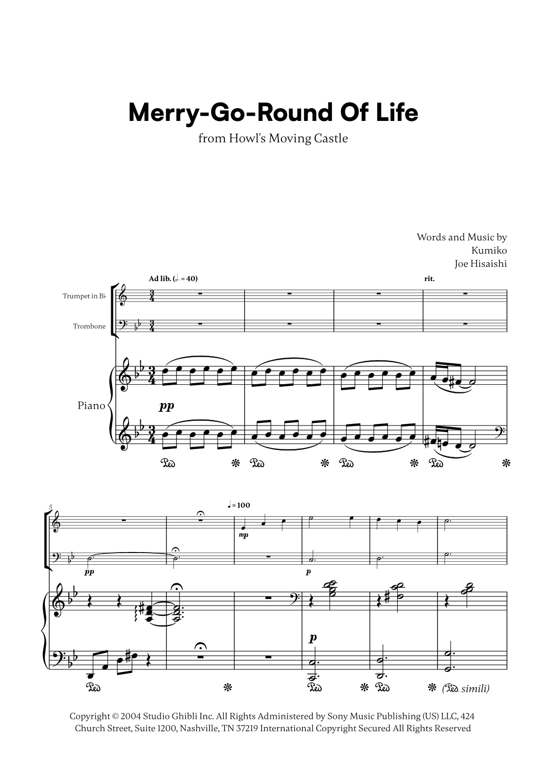 Merry-go-round Of Life (arr. Cadenza Editions)
