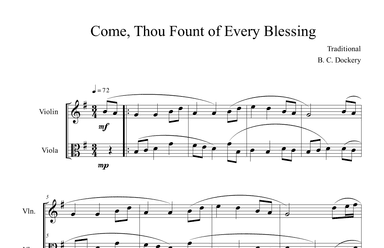 Come, Thou Fount of Every Blessing (Violin and Viola Duet) (arr. B. C. Dockery)