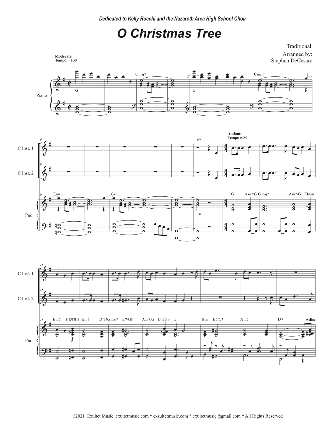O Christmas Tree (Duet for C-Instruments) (arr. Stephen DeCesare)