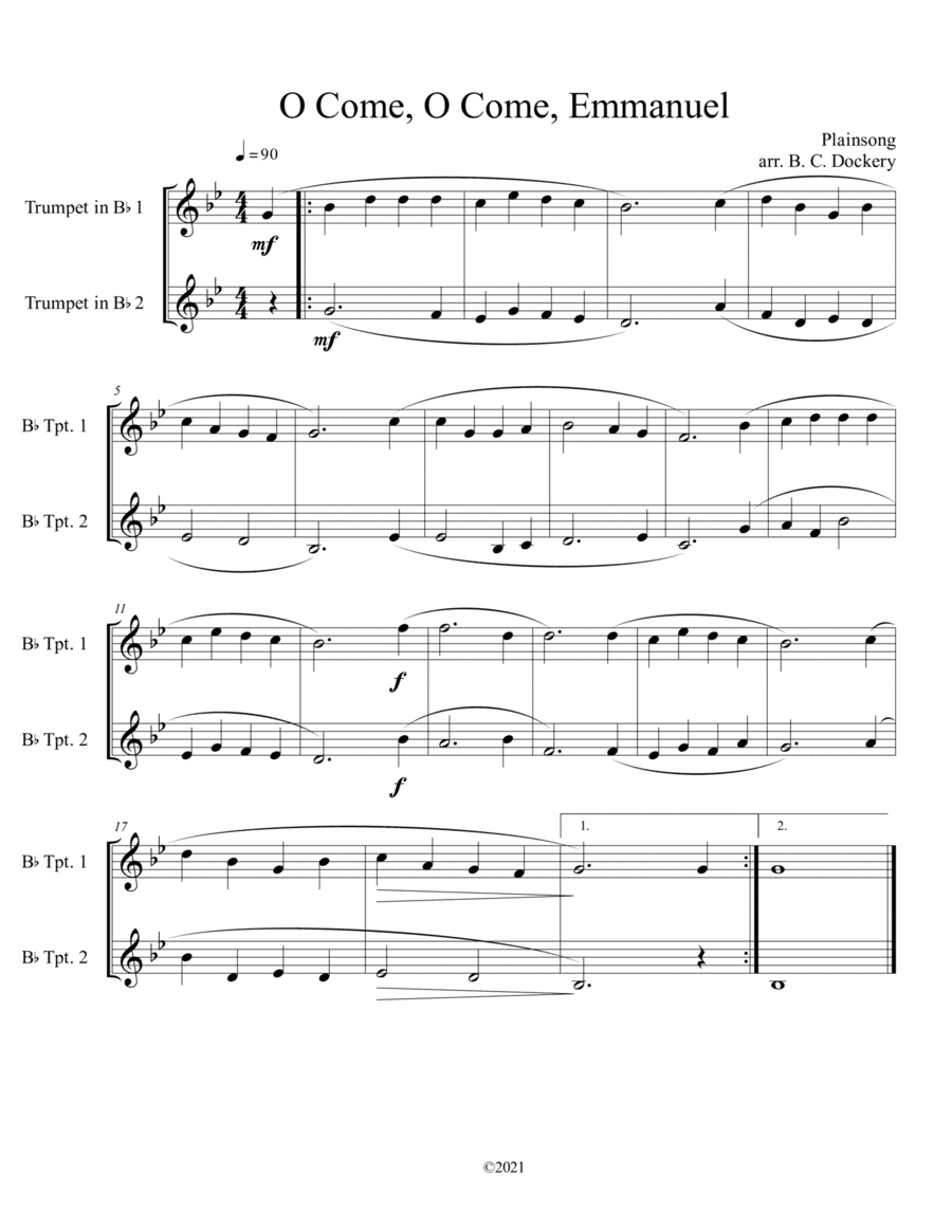 O Come, O Come, Emmanuel (Trumpet Duet) (arr. B. C. Dockery)