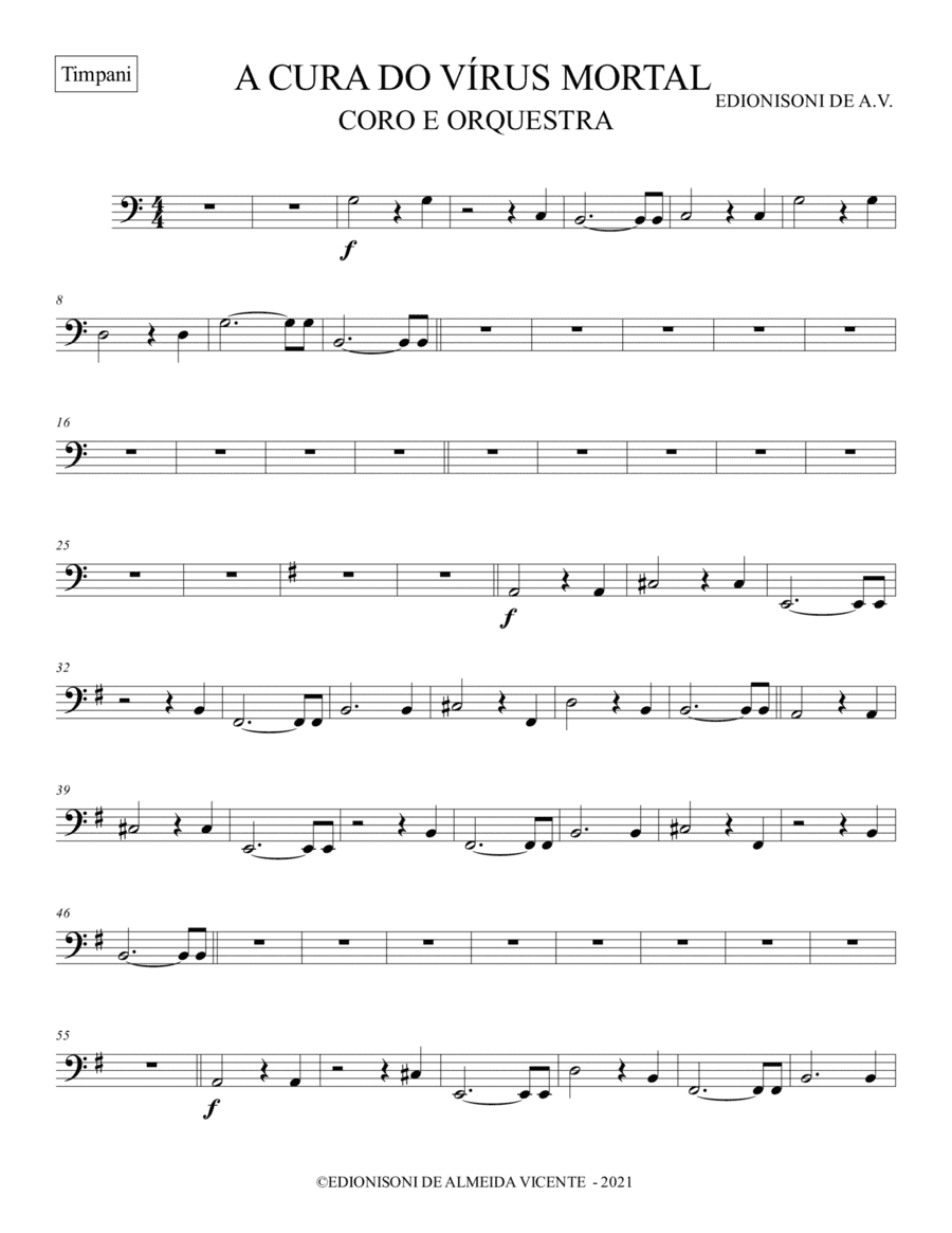 TIMPANI - A CURA DO VÍRUS MORTAL PARA CORO E ORQUESTRA