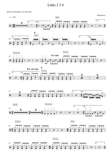 Links 234 (arr. Drum Transcription: Leo Alvarado)