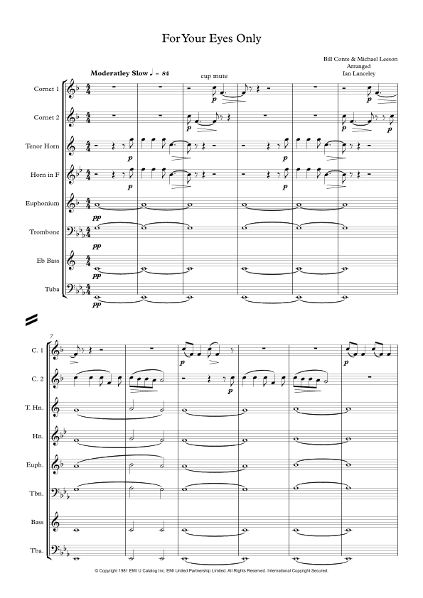For Your Eyes Only (arr. Ian Lanceley)