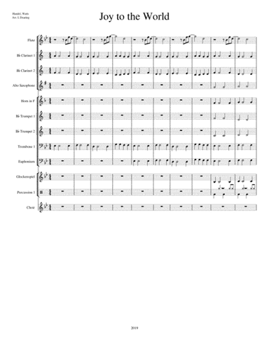 Joy to the World for Concert Band and Unison Choir (arr. L. Dearing)
