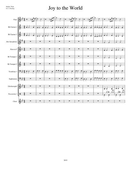 Joy to the World for Concert Band and Unison Choir (arr. L. Dearing)