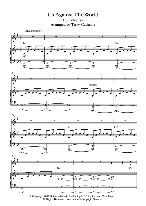 Us Against The World (arr. Terry Cathrine)