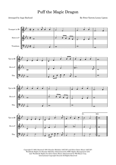 Puff The Magic Dragon (arr. Aage Barlund)