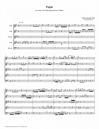 Fugue 03 from Well-Tempered Clavier, Book 2 (Woodwind Quintet) (arr. Richard Byrnes)