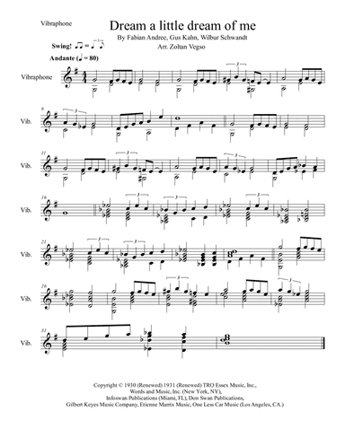 Dream A Little Dream Of Me (arr. Zoltan Vegso)