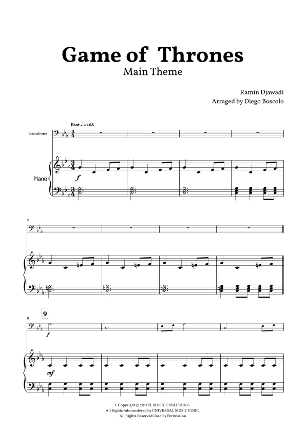 Game Of Thrones (arr. Diego Boscolo)