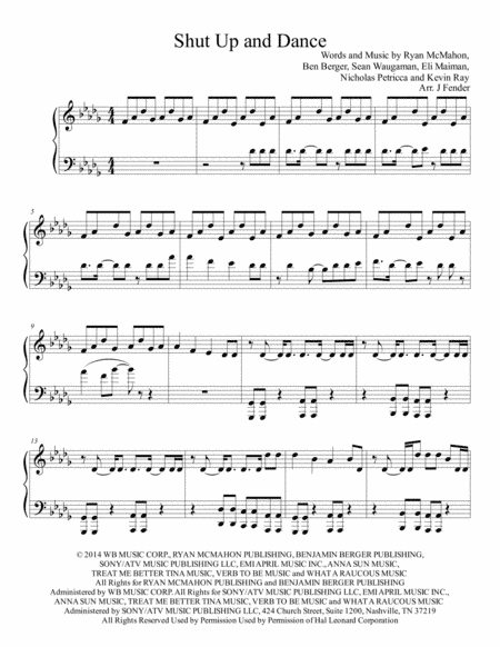 Shut Up And Dance (arr. Jerremy Fender)