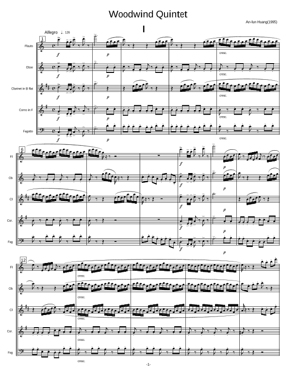 Wood Wind Quintet - (1995)