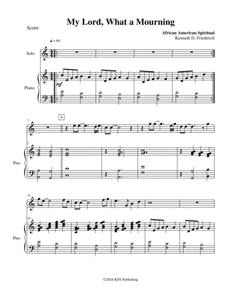 My Lord, What a Mourning (arr. Kenneth D. Friedrich)