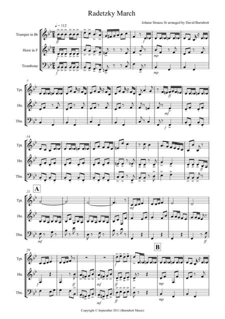 Radetzky March for Brass Trio (arr. David Burndrett)