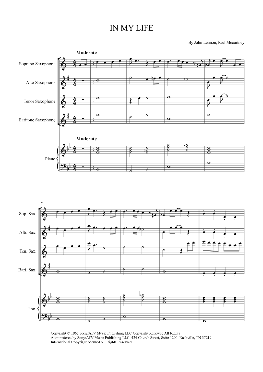 In My Life (arr. Alex Nunes Rodrigues)