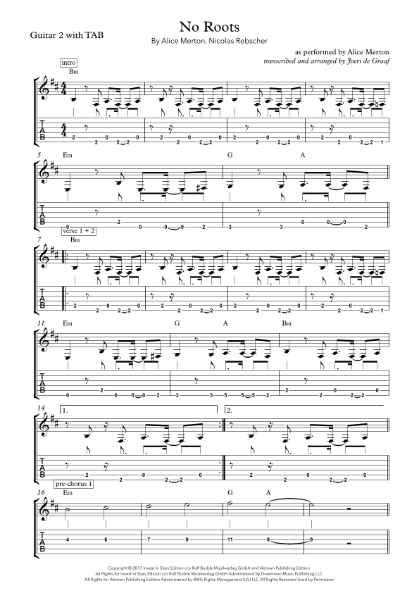No Roots (arr. Joeri de Graaf)