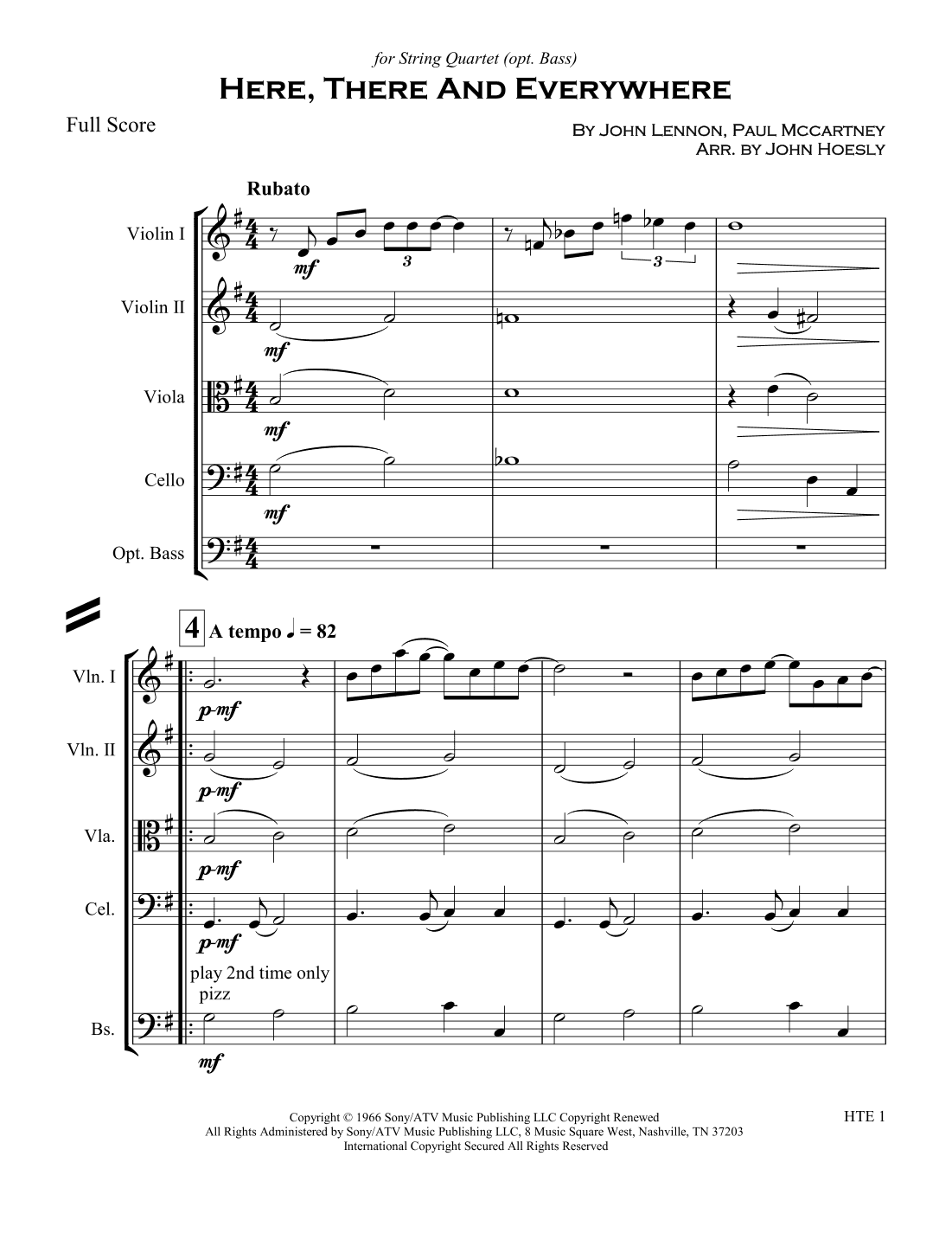 Here, There And Everywhere (arr. John Hoesly)