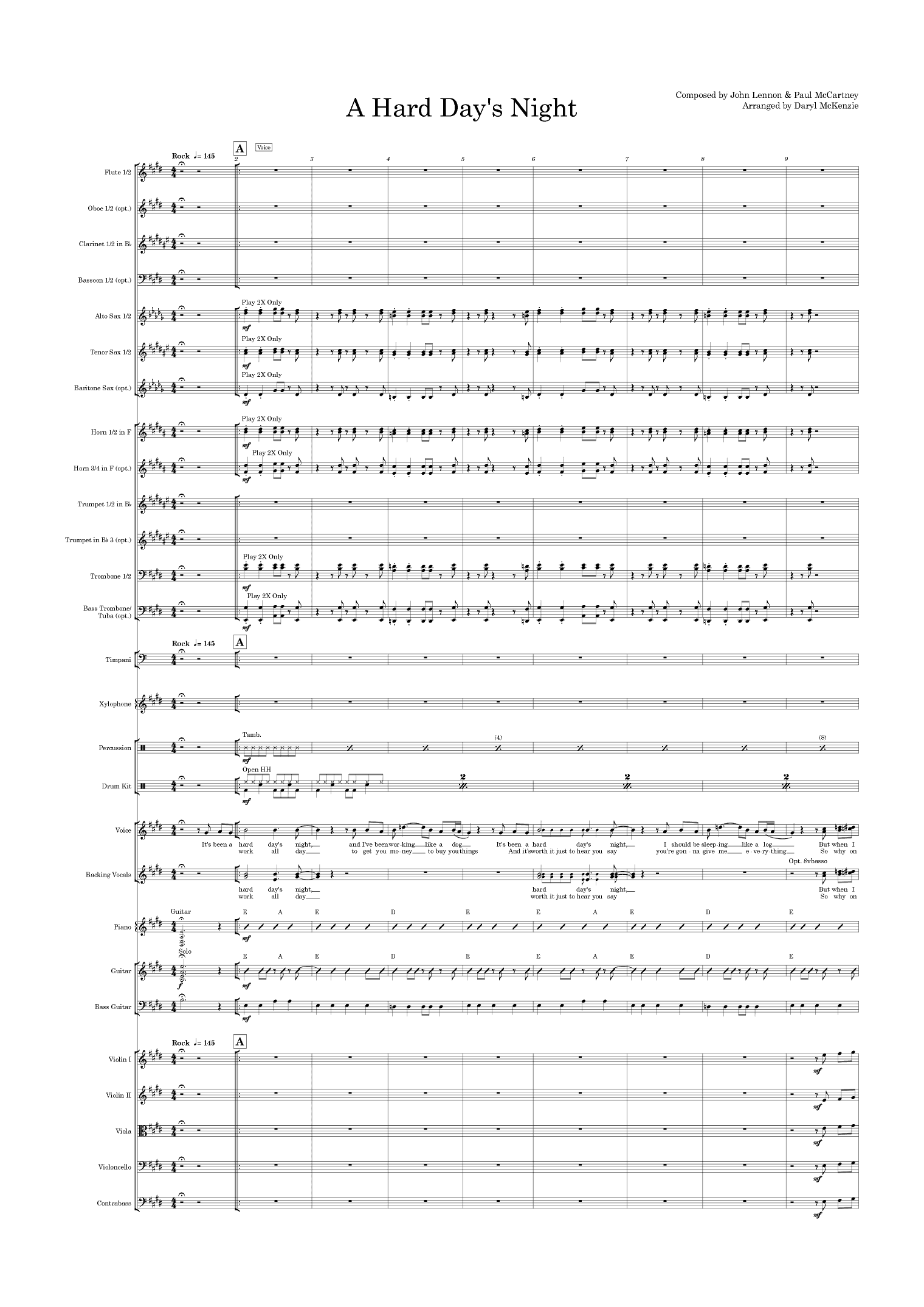 A Hard Day's Night (arr. Daryl McKenzie)