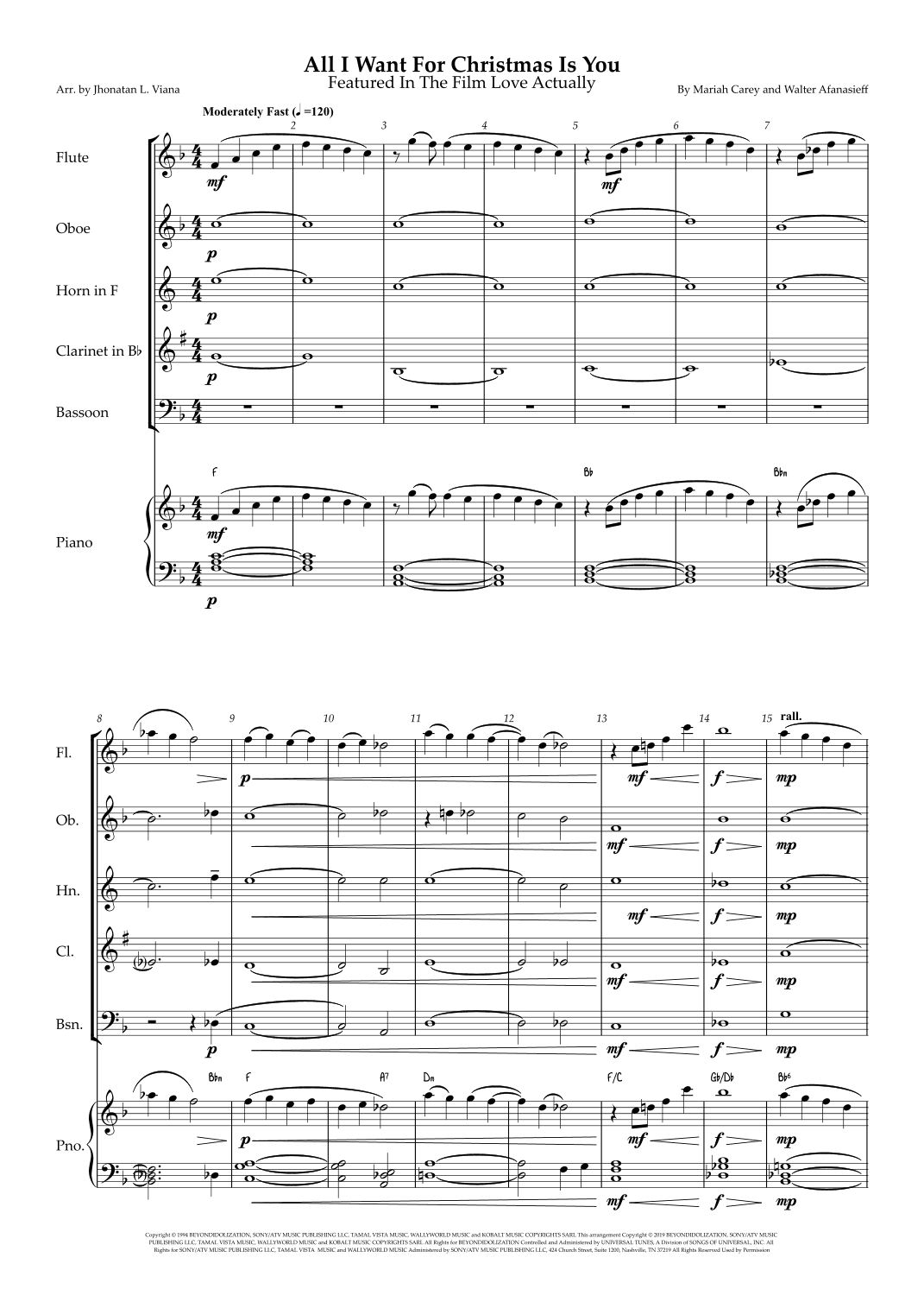 All I Want For Christmas Is You (arr. Jhonatan Lucio Viana)