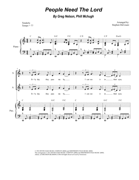 People Need The Lord (arr. Stephen DeCesare)