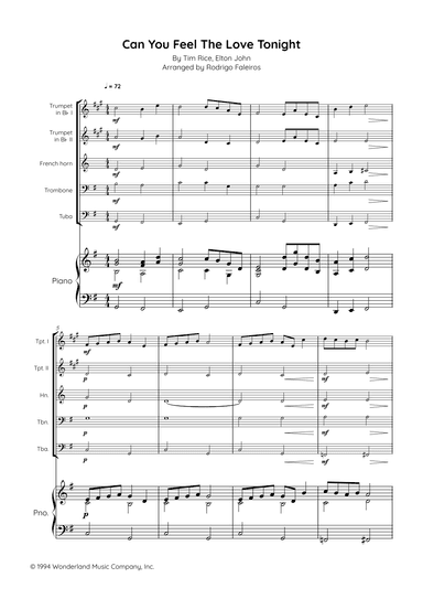 Can You Feel The Love Tonight (arr. Rodrigo Faleiros)