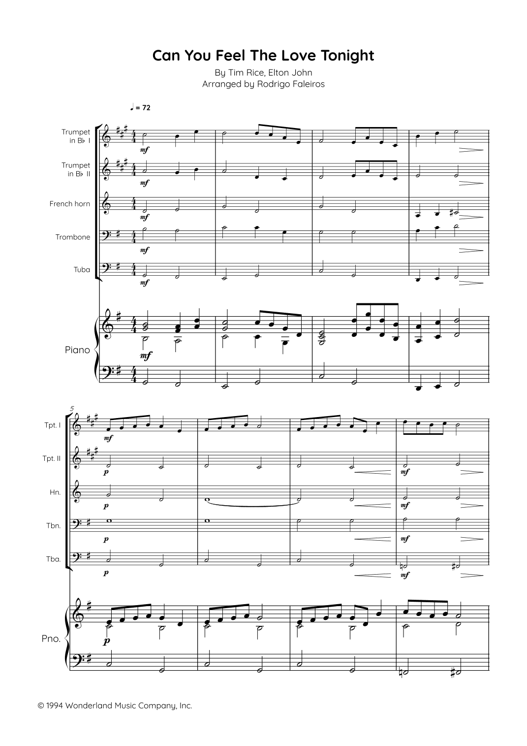 Can You Feel The Love Tonight (arr. Rodrigo Faleiros)