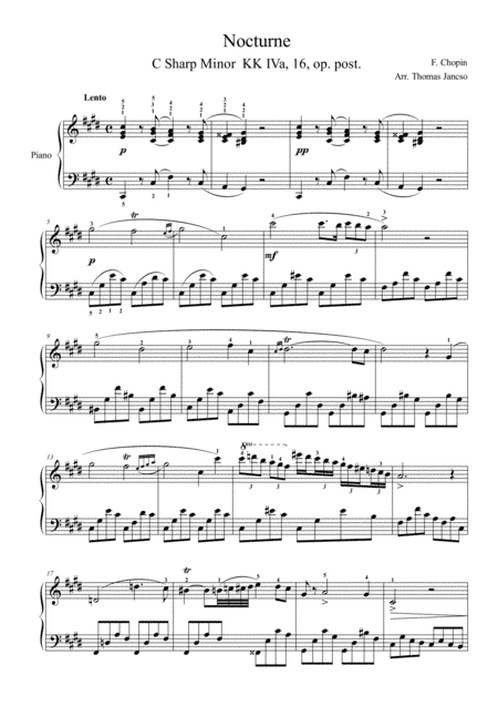 Nocturne in C sharp Minor (arr. Thomas Jancso)