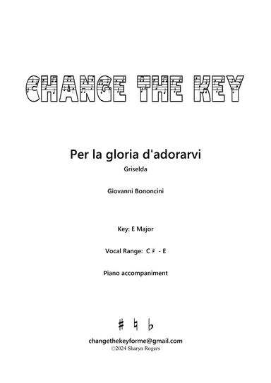 Per la gloria d'adorarvi - E Major (arr. Sharyn Rogers)