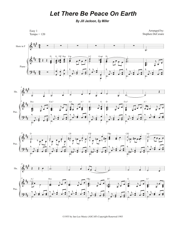 Let There Be Peace On Earth (arr. Stephen DeCesare)