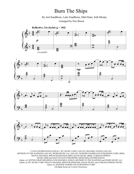 Burn The Ships (arr. Eric Bacon)