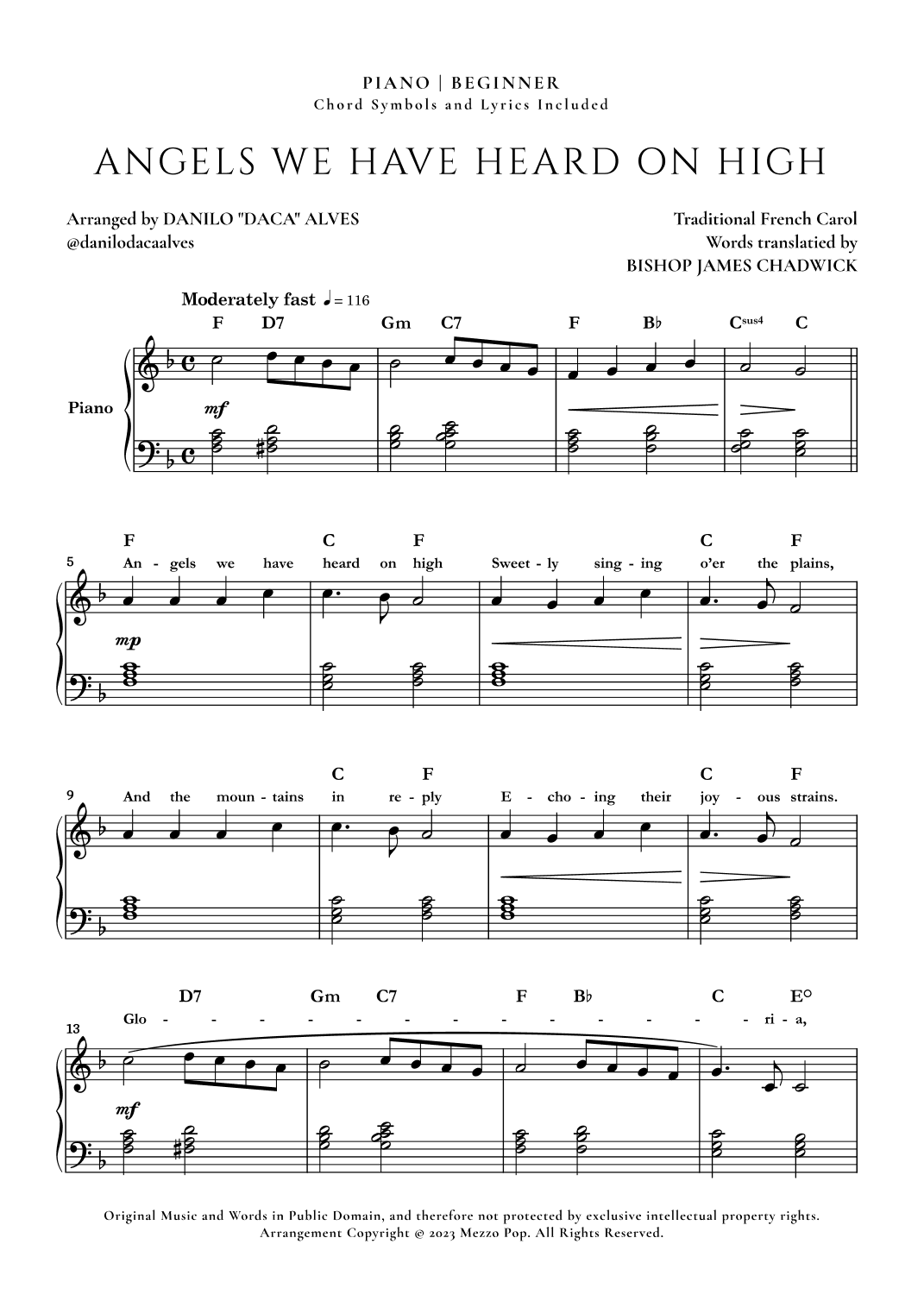 Angels We Have Heard On High (arr. Danilo "Daca" Alves)