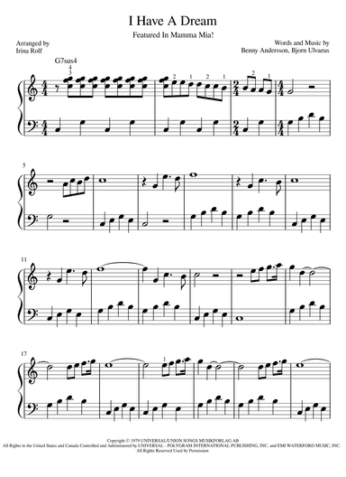 I Have A Dream (arr. Irina Rolf)