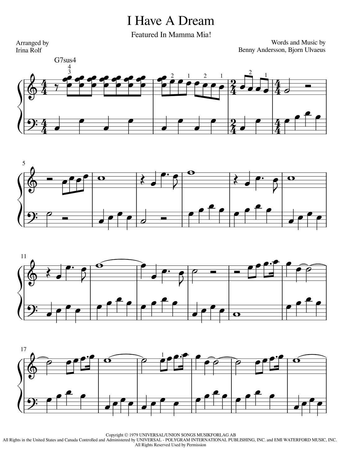 I Have A Dream (arr. Irina Rolf)