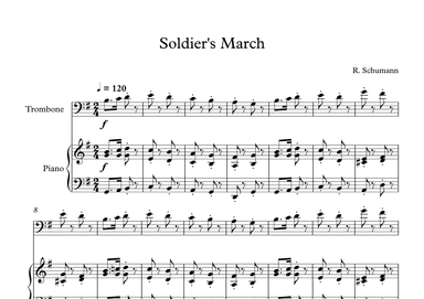 Soldier's March - Robert Schumann (Trombone + Piano) (arr. Digital Book Music)