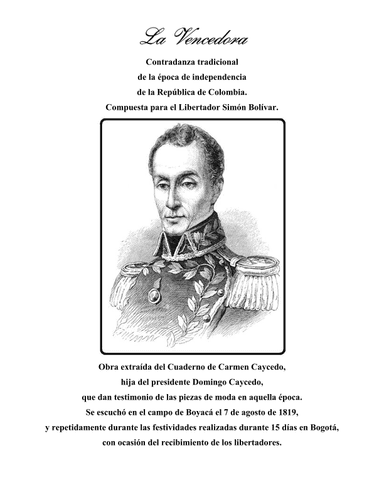 La Vencedora - Contradanza tradicional de la época de independencia de la República de Colombia. (arr. Juan Carlos Cortés Aguirre)