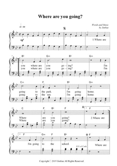 Where are you going? (Nursery Rhymes for Easy Piano)