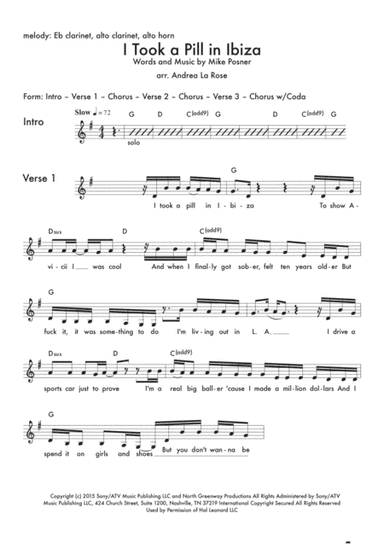 I Took A Pill In Ibiza (arr. Andrea La Rose)