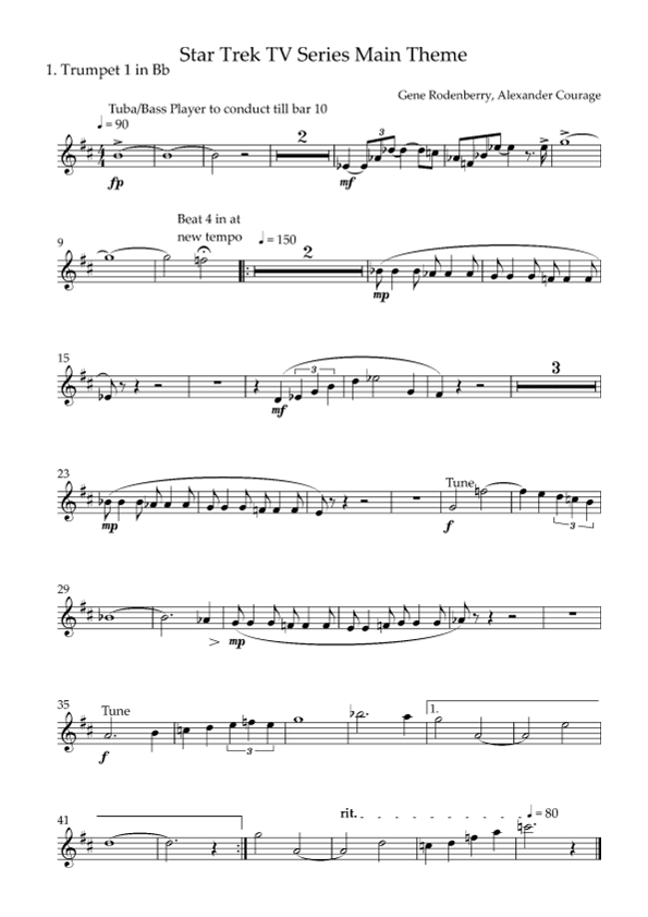 Theme From "star Trek(r)" (arr. Geoff Cloke)