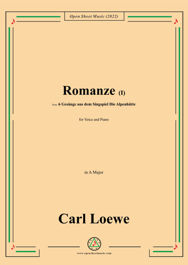 Loewe-Romanze(I),in A Major,for Voice and Piano (arr. OSM Press)