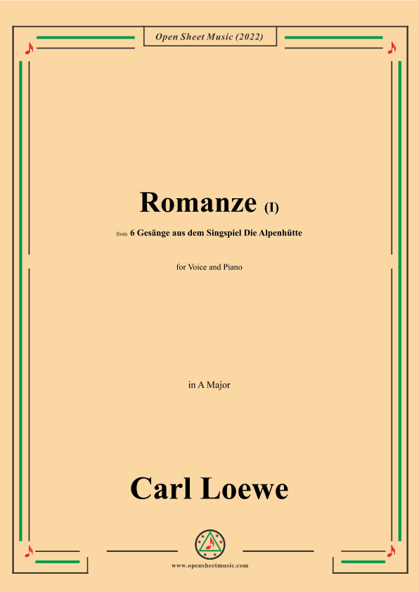 Loewe-Romanze(I),in A Major,for Voice and Piano (arr. OSM Press)