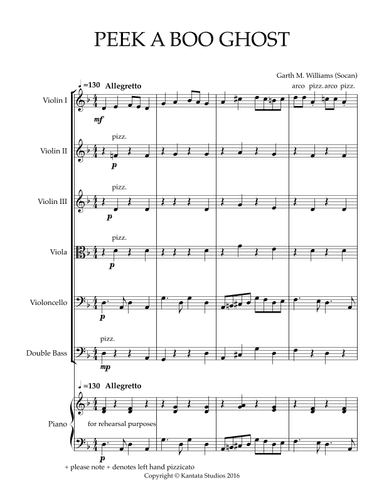 PEEK A BOO GHOST FOR YOUNG STRING ORCHESTRA