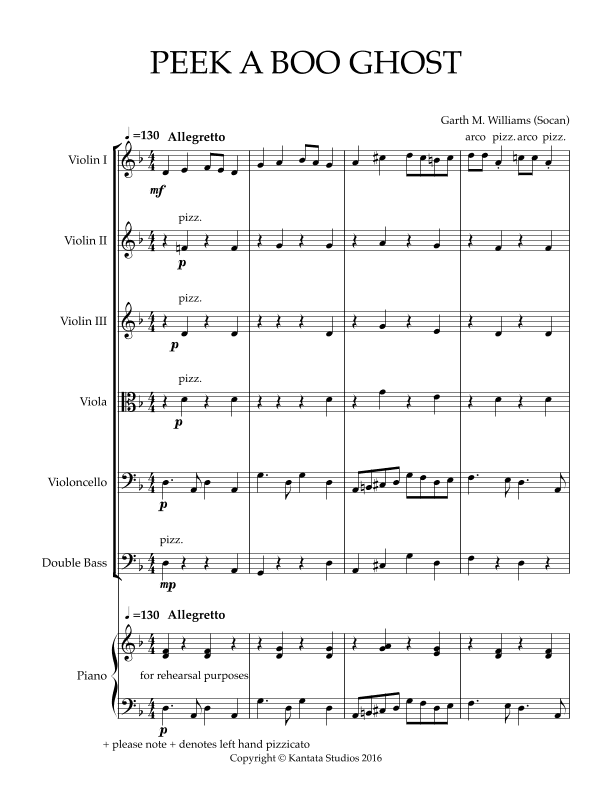 PEEK A BOO GHOST FOR YOUNG STRING ORCHESTRA